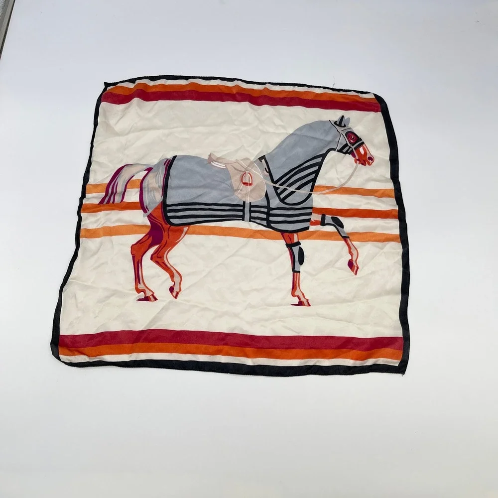 Equestrian Silk Scarf Square Preppy Old Money Heritage Horse English Country